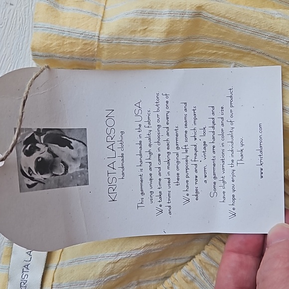 Krista Larson Striped Yellow Rococo USA Handmade Skirt NWT - Picture 6 of 8